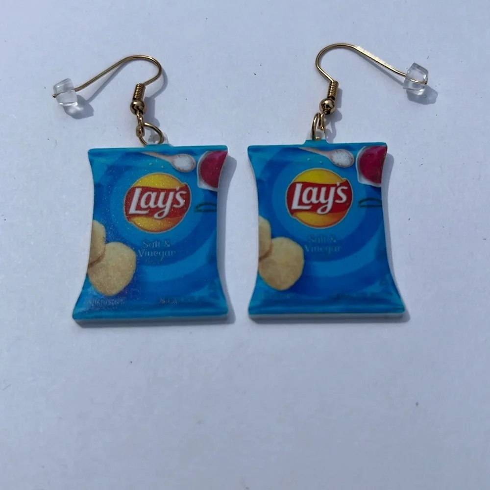 Earrings‎ Dangle Lays Chips Snacks Costume gift mom daughter granddaughter